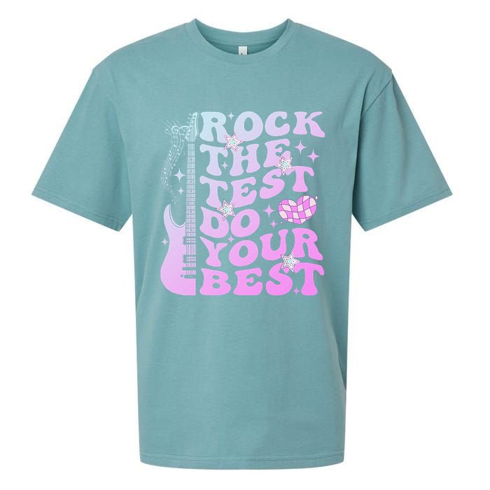 Test Day Rock The Test Do Your Best Testing Day Teacher Sueded Cloud Jersey T-Shirt