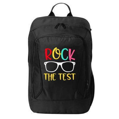 Test Day Rock The Test Teacher Testing D.ay Funny Teacher City Backpack