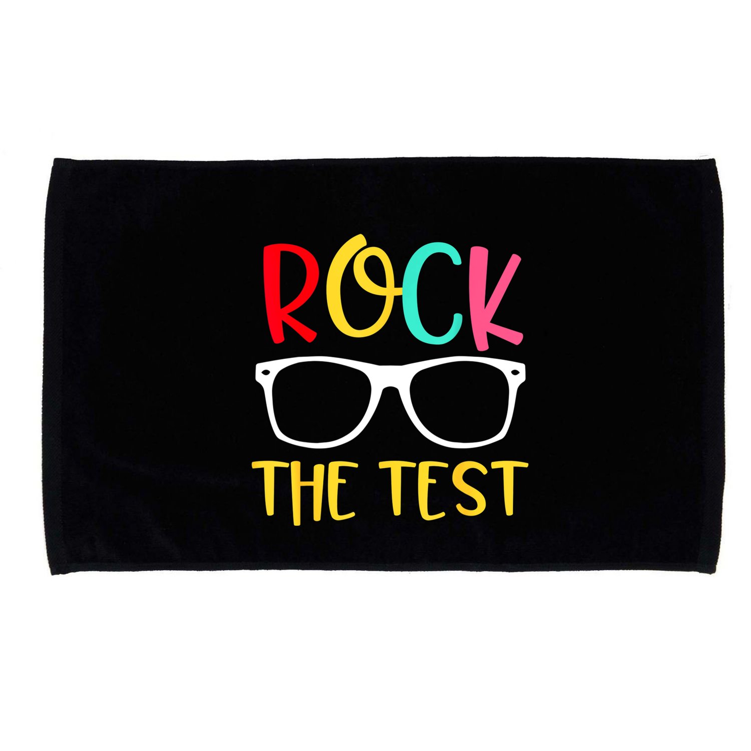 Test Day Rock The Test Teacher Testing D.ay Funny Teacher Microfiber Hand Towel