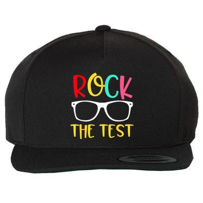 Test Day Rock The Test Teacher Testing D.ay Funny Teacher Wool Snapback Cap