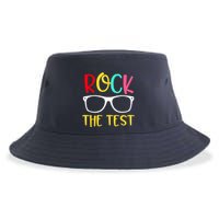 Test Day Rock The Test Teacher Testing D.ay Funny Teacher Sustainable Bucket Hat