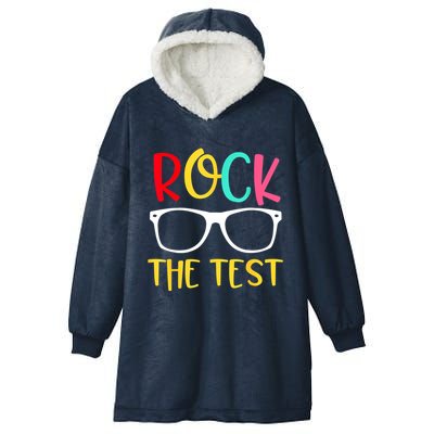 Test Day Rock The Test Teacher Testing D.ay Funny Teacher Hooded Wearable Blanket