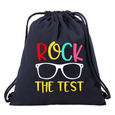 Test Day Rock The Test Teacher Testing D.ay Funny Teacher Drawstring Bag