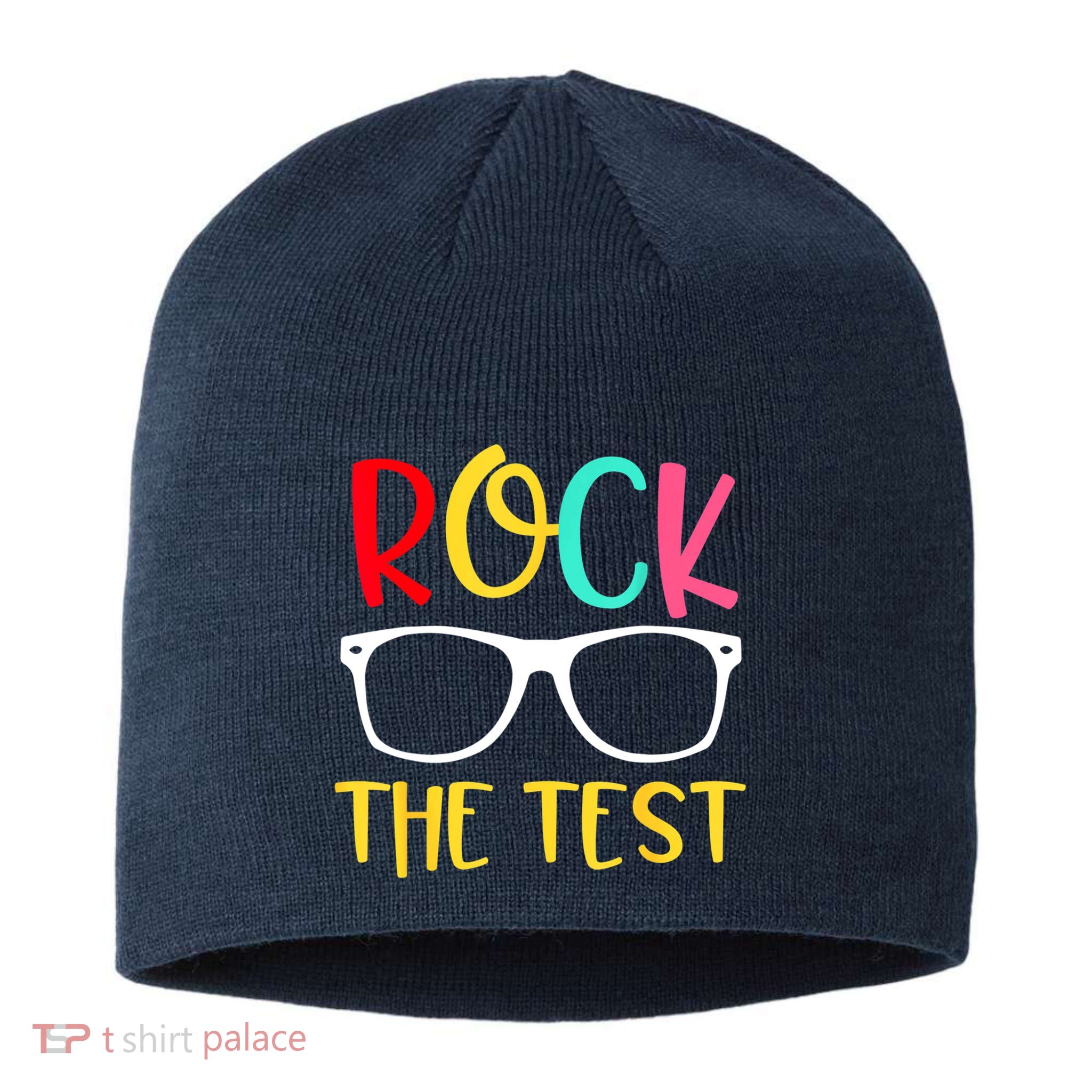 Test Day Rock The Test Teacher Testing D.ay Funny Teacher Sustainable Beanie