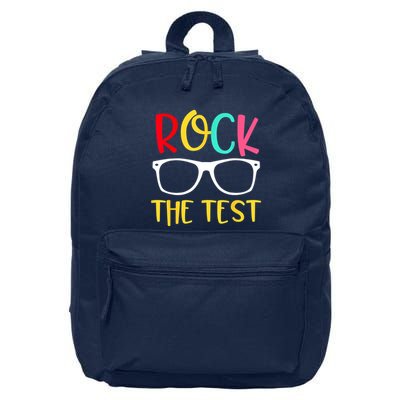 Test Day Rock The Test Teacher Testing D.ay Funny Teacher 16 in Basic Backpack