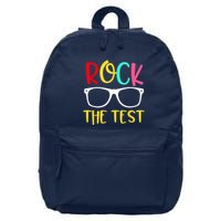 Test Day Rock The Test Teacher Testing D.ay Funny Teacher 16 in Basic Backpack