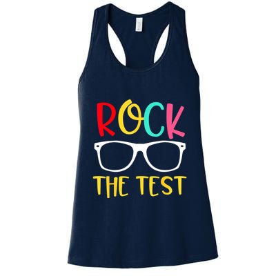 Test Day Rock The Test Teacher Testing D.ay Funny Teacher Womens Tank Top