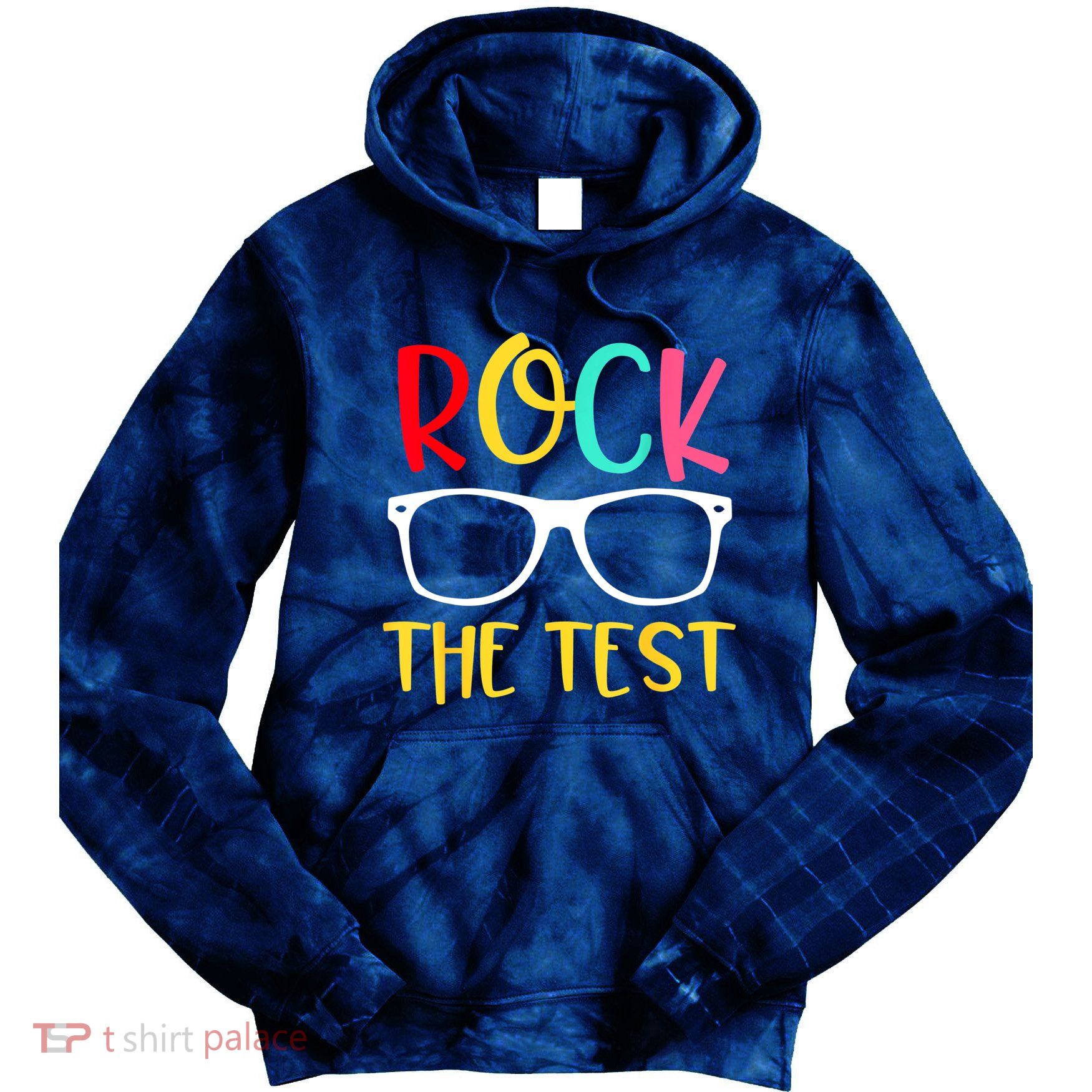 Test Day Rock The Test Teacher Testing D.ay Funny Teacher Tie Dye Hoodie