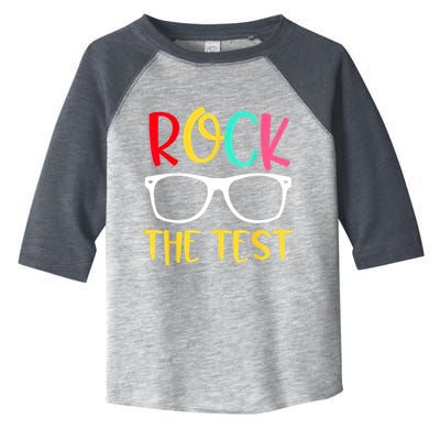 Test Day Rock The Test Teacher Testing D.ay Funny Teacher Toddler Fine Jersey T-Shirt