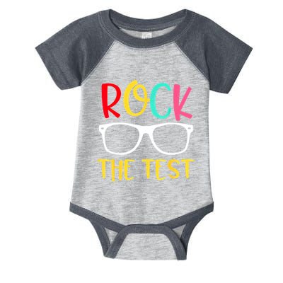 Test Day Rock The Test Teacher Testing D.ay Funny Teacher Infant Baby Jersey Bodysuit