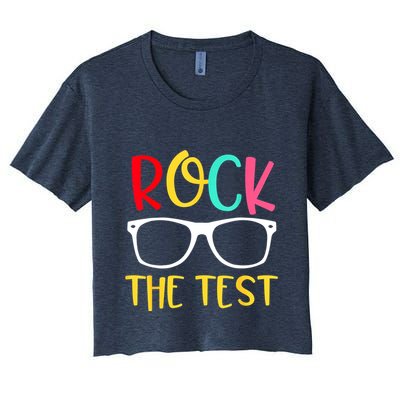 Test Day Rock The Test Teacher Testing D.ay Funny Teacher Crop Top