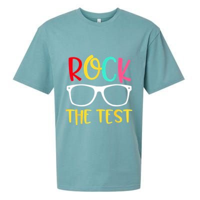 Test Day Rock The Test Teacher Testing D.ay Funny Teacher Sueded Cloud Jersey T-Shirt