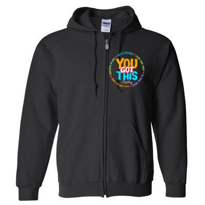 Test Day Rock The Test Teacher Testing Day You Got This Full Zip Hoodie