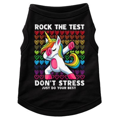 Test Day Rock The Test Dabbing Unicorn Boy Girl Doggie Tank