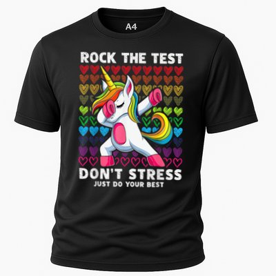 Test Day Rock The Test Dabbing Unicorn Boy Girl Performance Shirt