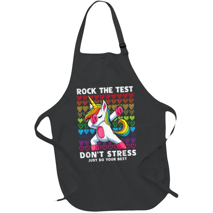 Test Day Rock The Test Dabbing Unicorn Boy Girl Apron