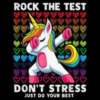 Test Day Rock The Test Dabbing Unicorn Boy Girl Apron