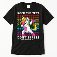 Test Day Rock The Test Dabbing Unicorn Boy Girl Tall T-Shirt