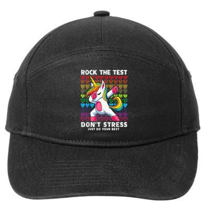 Test Day Rock The Test Dabbing Unicorn Boy Girl 7-Panel Snapback Hat