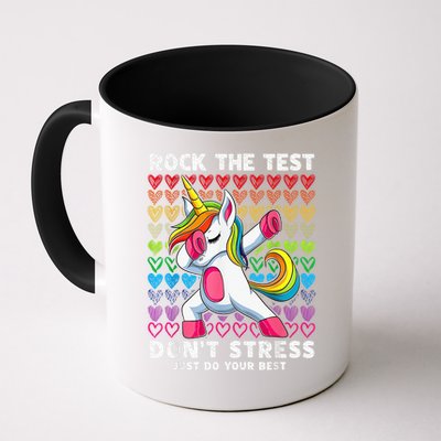 Test Day Rock The Test Dabbing Unicorn Boy Girl Mug
