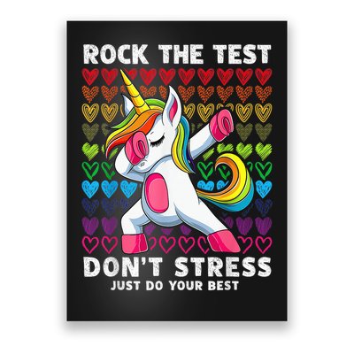 Test Day Rock The Test Dabbing Unicorn Boy Girl Poster
