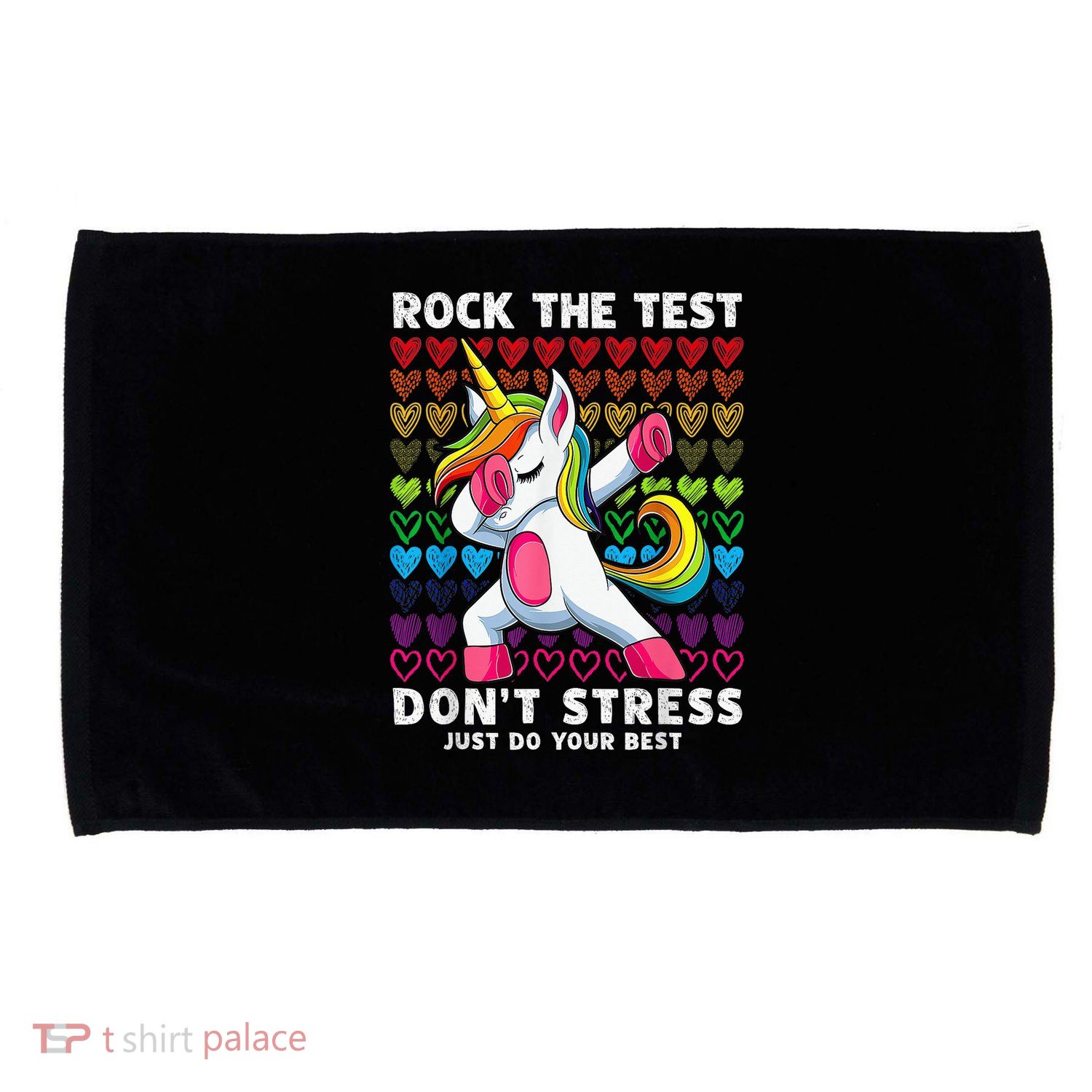 Test Day Rock The Test Dabbing Unicorn Boy Girl Microfiber Hand Towel