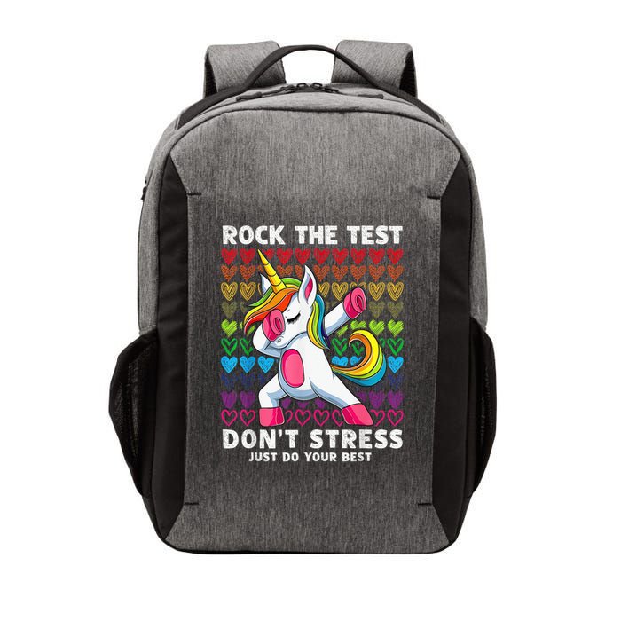 Test Day Rock The Test Dabbing Unicorn Boy Girl Vector Backpack