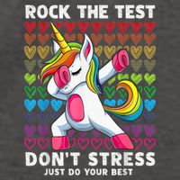 Test Day Rock The Test Dabbing Unicorn Boy Girl Vector Backpack