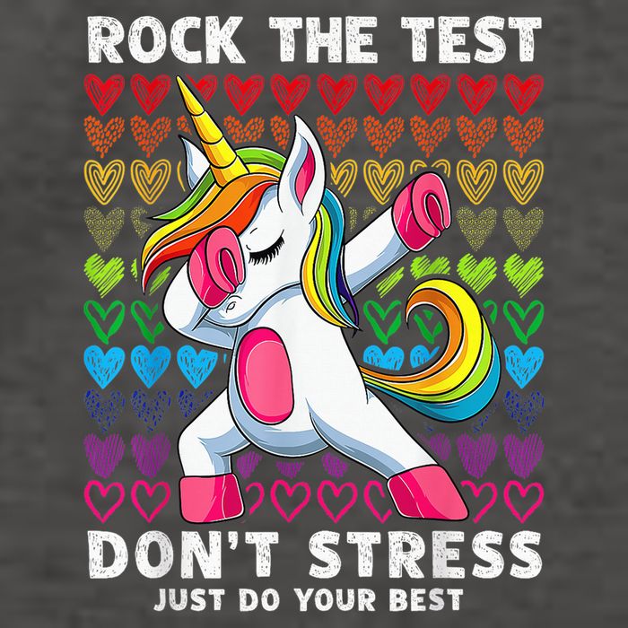 Test Day Rock The Test Dabbing Unicorn Boy Girl Vector Backpack