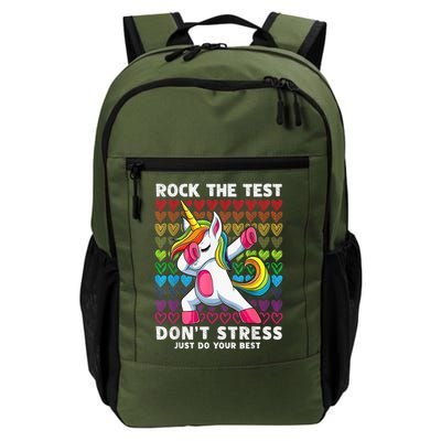Test Day Rock The Test Dabbing Unicorn Boy Girl Backpack
