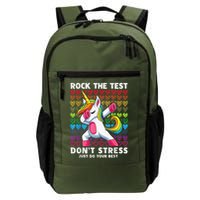 Test Day Rock The Test Dabbing Unicorn Boy Girl Backpack