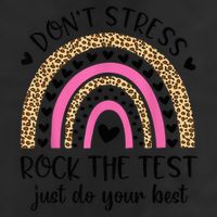 Test Day Rock The Test Rainbow Teacher Testing Day 7 Panel Mesh Trucker Snapback Hat