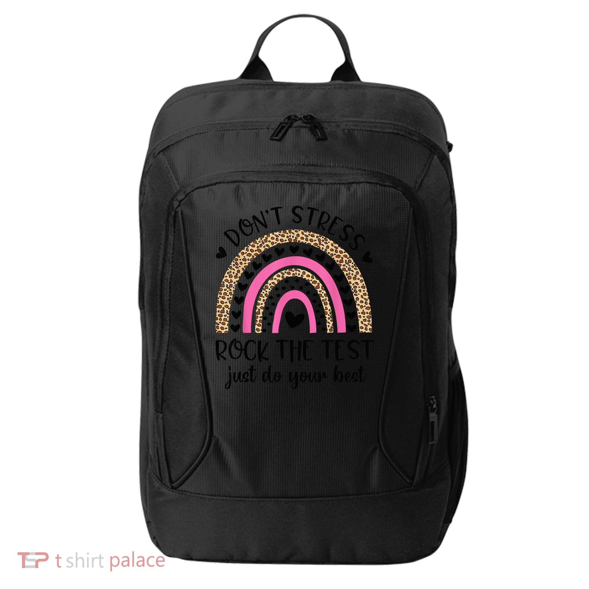 Test Day Rock The Test Rainbow Teacher Testing Day City Backpack
