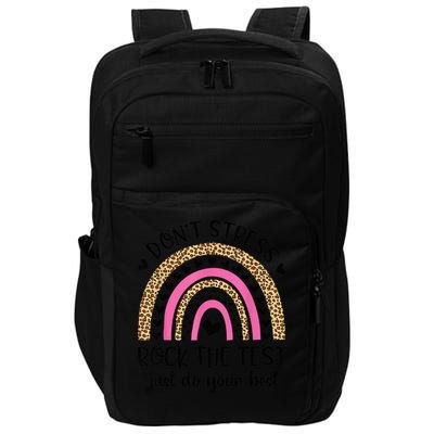 Test Day Rock The Test Rainbow Teacher Testing Day Impact Tech Backpack