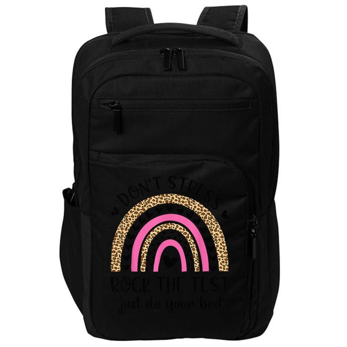 Test Day Rock The Test Rainbow Teacher Testing Day Impact Tech Backpack