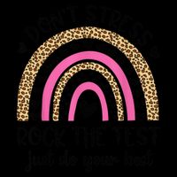 Test Day Rock The Test Rainbow Teacher Testing Day Drawstring Bag