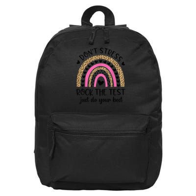 Test Day Rock The Test Rainbow Teacher Testing Day 16 in Basic Backpack