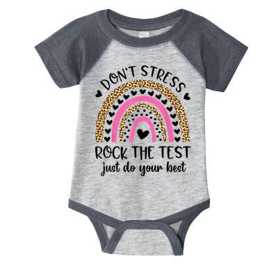 Test Day Rock The Test Rainbow Teacher Testing Day Infant Baby Jersey Bodysuit