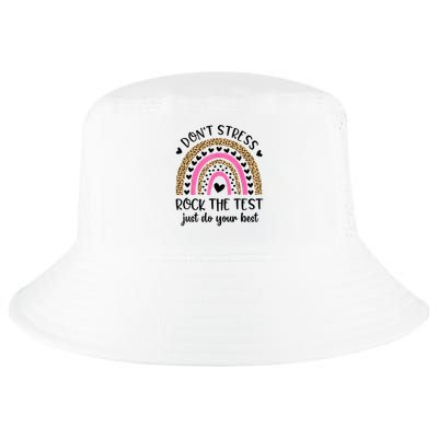 Test Day Rock The Test Rainbow Teacher Testing Day Cool Comfort Performance Bucket Hat