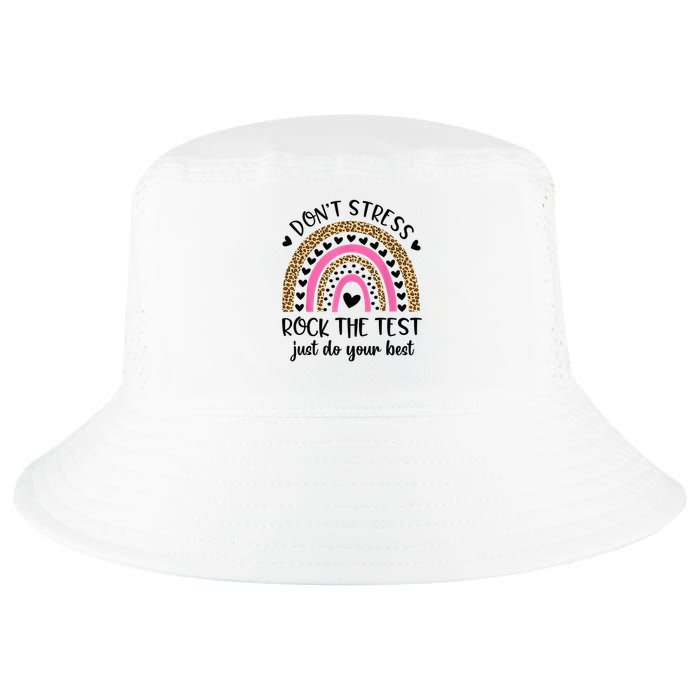 Test Day Rock The Test Rainbow Teacher Testing Day Cool Comfort Performance Bucket Hat