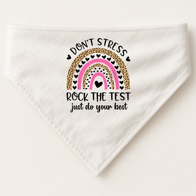 Test Day Rock The Test Rainbow Teacher Testing Day USA-Made Doggie Bandana