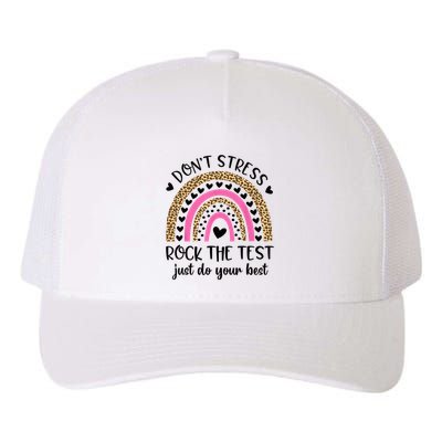 Test Day Rock The Test Rainbow Teacher Testing Day Yupoong Adult 5-Panel Trucker Hat