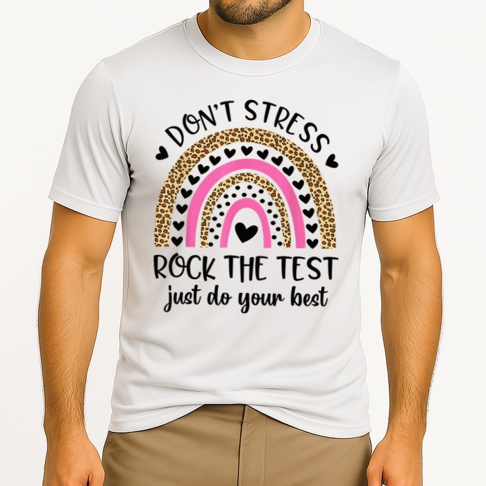 Test Day Rock The Test Rainbow Teacher Testing Day Performance Shirt