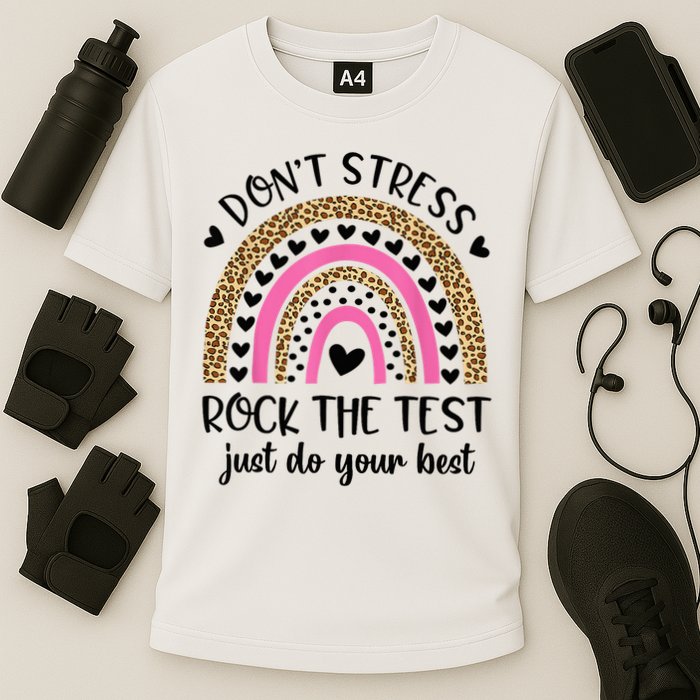 Test Day Rock The Test Rainbow Teacher Testing Day Performance Shirt