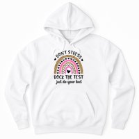 Test Day Rock The Test Rainbow Teacher Testing Day Hoodie