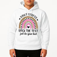 Test Day Rock The Test Rainbow Teacher Testing Day Hoodie