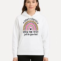 Test Day Rock The Test Rainbow Teacher Testing Day Hoodie