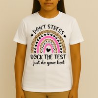 Test Day Rock The Test Rainbow Teacher Testing Day T-Shirt