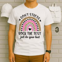 Test Day Rock The Test Rainbow Teacher Testing Day T-Shirt