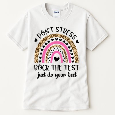 Test Day Rock The Test Rainbow Teacher Testing Day Tall T-Shirt
